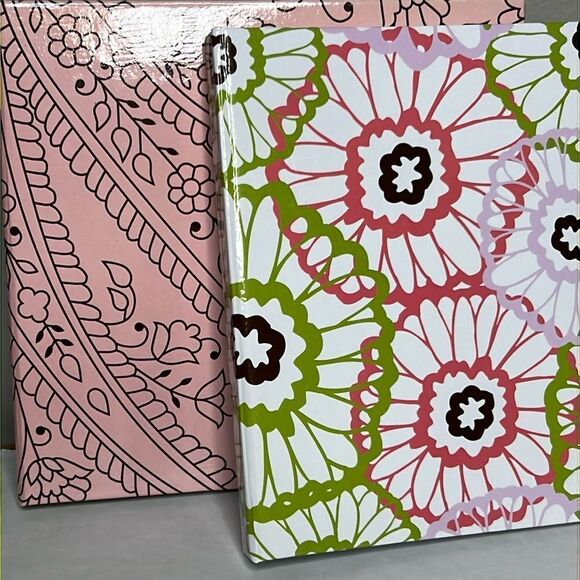 Green and Pink Floral set of 2 Scrapbook Album 10 Pages 7”x7” NEW - Picture 1 of 6